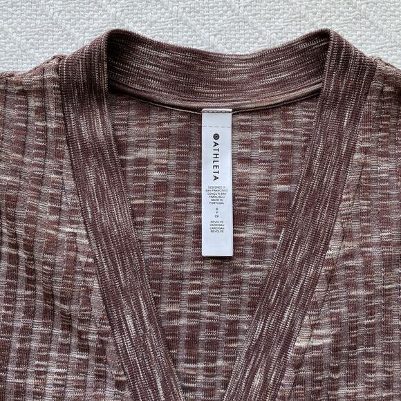 Athleta Revolve Cardigan Sweater Stretch Ribbed Button Down V-Neck Small EUC - Picture 12 of 13